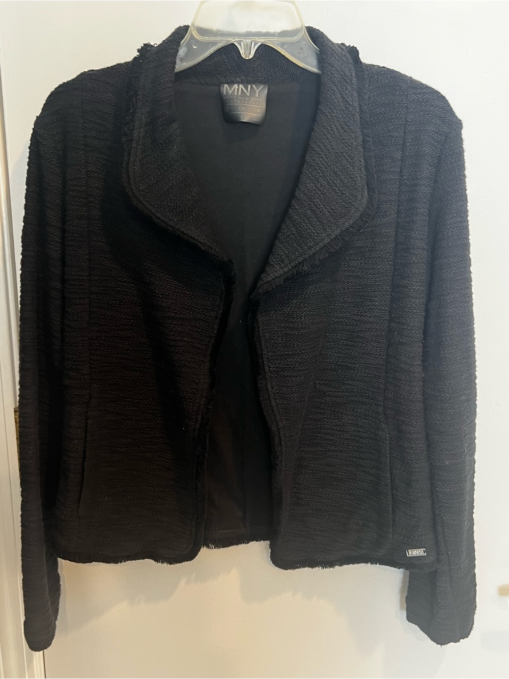 Marc New York (MNY) Women's Black Open-Front Textured Jacket - Size S